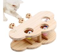 Cat Scratcher Mole Toy, Pet Cat Whack Scratcher Board, Wooden Interactive Toy for Small, Medium, Large Cats, Indoor Outdoor Fun for Backyard, Bedroom