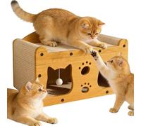Cat Scratcher Sofa - Multi Functional Cardboard Couch with Ball | Non Slip Interactive Cat House for Indoor Outdoor Play Training Exercise Boredom Relief