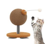 Cat Scratching Ball, Suction-Mounted Kitten Scratcher Exercise Toy, Fun Enrichment Accessory for Entertainment in Apartment, Living Room, Bedroom, Interactive Claw Care and Activity Play Ball