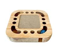 Cat Scratching Board, Cardboard Pet Scratcher, 12.99in Interactive Scratch Toy with Bell Ball Track, Claw Friendly Surfaces, Furniture Floor Protector for Indoor, Kitten, Playtime Use