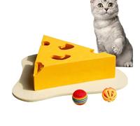 Cat Scratching Board, Cheese Design Kitten Scratcher, 9.84x10.24in Wear-Resistant Interactive Pad Small Medium Large Cats, Fun Pet Toy for Indoor Playtime