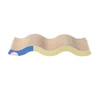 Cat Scratching Board, Corrugated Lounge Scratcher, Durabless Scratch Pad, Multi-Function Cat Bed, Furniture Protector, for Indoor Kittens Cats, 57x25x7.5cm 530g Light Brown