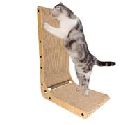 Cat Scratching Board, High L Shaped Scratching Board, Cat Scratching Furniture Made of Cardboard, Wall-Mount Cat Scratcher, Durable Cat Scratching Board, Ideal for Wall and Corner
