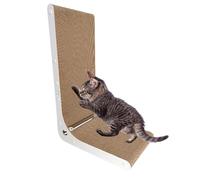 Cat Scratching Board, High L Shaped Scratching Board, Cat Scratching Furniture Made of Cardboard, Wall-Mount Cat Scratcher, Durable Cat Scratching Board, Ideal for Wall and Corner