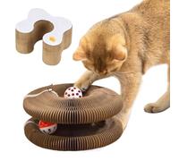 Cat Scratching Board, Scratcher Pad, 3,94 x 2,76 x 2,76 Inches, Lightweight Foldable Innovative Organ, Pet Training Accessory for Exercise, Living Room, Apartment and Outdoor Use, Brown