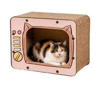 Cat Scratching House - TV Shape Non-Slip Interactive Climbing, Cardboard Scratcher Pet Bed for Furniture Protector Enrichment Play Exercise