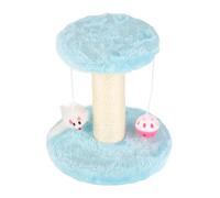 Cat Scratching Post 2 in 1 | Interactive Sisal Rope & Soft Plush | 2 - Layer Scratching Tree for Indoor Cats/Kittens | High Stability Base with Spring Ball Toy (Blue)