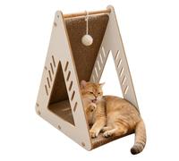 Cat Scratching Post Corrugated Paper with Ball Modern Scratcher Large Scratch Board for Kitten Pet Indoor Boredom Play Training Couch Floor Carpet Furniture Protection