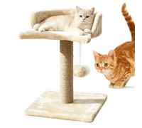 Cat Scratching Post - Scratching Post with Tower Soft Bed and Plush Ball | Tall Interactive Tree Tower Indoor Cat Scratchers for Indoor Kitten Grinding Claw Playing Boredom Home Exercise Furniture