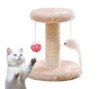 Cat Scratching Post, Sisal Scratch Tower with Interactive Hanging Toy Stable Base, Furniture Protection and Behavior Training Tree for Kittens Indoor Cats Play Enrichment