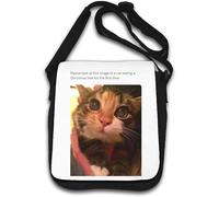 Cat sees Christmas Lights for the first time funny meme Sac à bandoulière Blanc