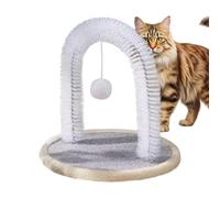 Cat Self Groomer - 3 in 1 Active Scratch Toy, Tough Bite Resistant Bristle, Carpeted Base Massager, Hair Removal Grooming Station, Easy Assembly Kitten Play Tool | for Small Animals