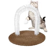 Cat Self Groomer Brush, Arch-Shaped Shedding Tool, Hair Remover with Scratching Pad, Non-Slip Massage Toy for Grooming and Furniture Protection, 13.78x9.84x12.99 inches