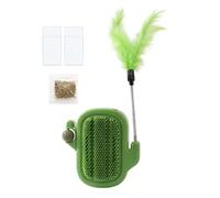 Cat Self Groomer - Cactus Shape Wall Massage Combs with Teaser Catnip Ball | Soft Bristles Cat Self Grooming Brush For Home Living Room Apartment Indoor Door Furniture Carpet Sofa