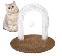 Cat Self Groomer, Grooming Arch Brush, 13.78x9.84x12.99 inches Massage Shedding Tool with Non-Slip Scratching Base, Hair Remover for Cats, Relaxing and Play, Furniture Cat Toy