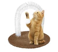 Cat Self Groomer, Pet Grooming Brush with Scratching Pad, 13.78x9.84x12.99 inches Hair Remover & Shedding Tool, Non Slip Massage Toy for Cats, Furniture Protection and Indoor Play