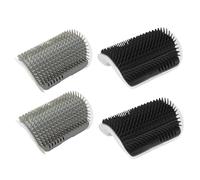 Cat Self-Tomerer, 4pcs Plastic Cat Corner Scratcher avec catnip, 3, 2x2x4, 9 pouces Brosse murale de toilettage auto-toilet