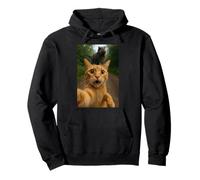 Cat Selfie Escape from Dinosaur Funny for Kids Teens Adult Sweat à Capuche