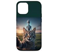 Cat Selfie with Alien on The Back Funny for Kids Teens Adult Coque pour iPhone 12/12 Pro