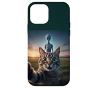 Cat Selfie with Alien on The Back Funny for Kids Teens Adult Coque pour iPhone 12 Mini