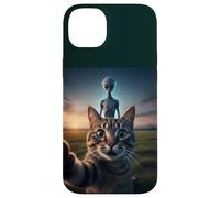 Cat Selfie with Alien on The Back Funny for Kids Teens Adult Coque pour iPhone 14 Plus
