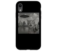 Cat Selfie With Alien UFO Shirt Austin Cat UFO Invasion Coque pour iPhone XR