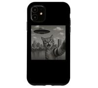 Cat Selfie With Alien UFO Shirt Denver Cat UFO Invasion Coque pour iPhone 11