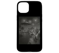 Cat Selfie With Alien UFO Shirt Miami Cat UFO Invasion Coque pour iPhone 15 Plus