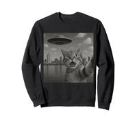 Cat Selfie With Alien UFO Shirt San Diego Cat UFO Invasion Sweatshirt