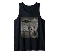 Cat Selfie With Alien UFO Shirt San Francisco UFO Invasion Débardeur