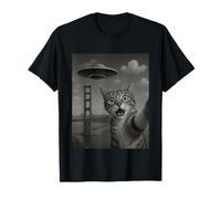 Cat Selfie With Alien UFO Shirt San Francisco UFO Invasion T-Shirt