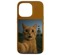 Cat Selfie with Alien with White Eyes Funny for Kids Adults Coque pour iPhone 13 Pro