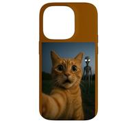 Cat Selfie with Alien with White Eyes Funny for Kids Adults Coque pour iPhone 14 Pro