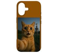 Cat Selfie with Alien with White Eyes Funny for Kids Adults Coque pour iPhone 17