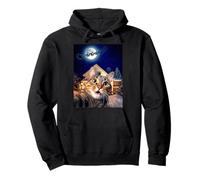 Cat Selfie with Santa, Reindeer, and Sleigh Funny Christmas Sweat à Capuche