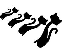 Cat Shape Mirror Wall Stickers Home Living Room Bedroom DIY Wall Art DecorationsBlack