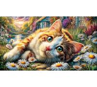 Cat-Shaped-Mountain-Landscape-at-Sunset 1000 pièces Papier recyclé Puzzle Extremement Difficile Jeux éducatifs Idée Cadeau Parfaite pour Adultes et Enfants de 12 Ans et Plus 70x50/1000 pièces