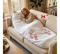Cat Shaped Plush Sleeping Bag for Adults,Soft Plush Cat Envelope Sleeping Bag,Washable Warm Blanket for Camping, Sleepovers, Home Lounging, Indoor Rest