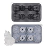 Cat Shaped Tray 4.69x2.2x7.28 Inches | Craft Ice Molds For DIY | 4 Cavities Silicone IceMold Fun Shapes, 3D Cat Mold, DIY Reusable IceMolds For Women Men, Cocktail, Chilling