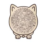 Cat Shaped Wooden Jigsaw,135-Piece Morandis-Colored Cat Shaped Wooden Jigsaw Puzzle,Unique Animal Shape Wood Puzzle Creative Puzzles Gifts for Cats Lovers, Home Decor (D)