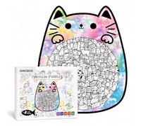 Cat Shaped Wooden Puzzle 135 Piece Jigsaw for Adults with Display Stand