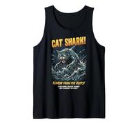 Cat Shark Terror from The Deeps Rétro Ocean Monster Horror Débardeur