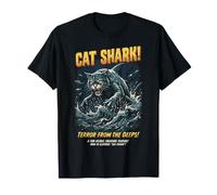 Cat Shark Terror from The Deeps Rétro Ocean Monster Horror T-Shirt