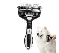 Cat Shedding Comb - Metal Teeth Grooming Brush, Undercoat Hair Remover Tool | Pet Grooming Comb - Brush for Cats and Dogs | Metal Teeth, Non Slip Handle, Undercoat Care for Long Short