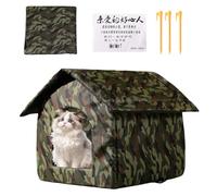 Cat Shelter - Folding Weatherproof Tent Bed for Stray Cats, Outdoor Winter Sleeping with Windproof Design, Pet Cave Condos for Patio, Balcony, Yard, Garden, Portable Fabric House Animals