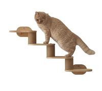 Cat Shelves, Wall Mount Cat Shelve, 31.5x18.9x6.02 inches Wooden Climbing Ladder Scratcher Tower, Playground Station Stairs, Floating Bookshelf for Indoor Ceiling Scratching Climber