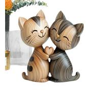 Cat Sign Decorative Aesthetic Animal Plaques, Cute 2d Couple Cat Wooden