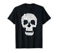 Cat Skull Line Art Spooky Kawaii Cute Gothic Kitty Art T-Shirt