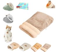 Cat Sleeping Bag, Cat Bed Cave Sleeping Bag, Sleeping Bag for Cats Soft and Comfortable Cat Bed Cave Cozy Cat Beds, Cat Winter Sleeping Bag for Cats and Small Dog (B Gary, L)