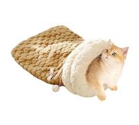 Cat Sleeping Bag, Enclosed Soft Warm Sleeping Bag for Cat, Plush Winter Pet Rest House, Dog Bunny Small Animals Living Room Bedroom Balcony Winter Bedside